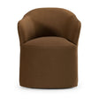 Brown Wheeled Dining Chair – Timothy – angled view
