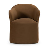 Brown Wheeled Dining Chair – Timothy – angled view