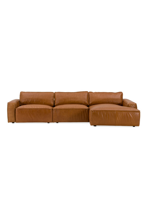 Brown Leather Sectional Sofa | OROA Modern Cambria | Oroa.com