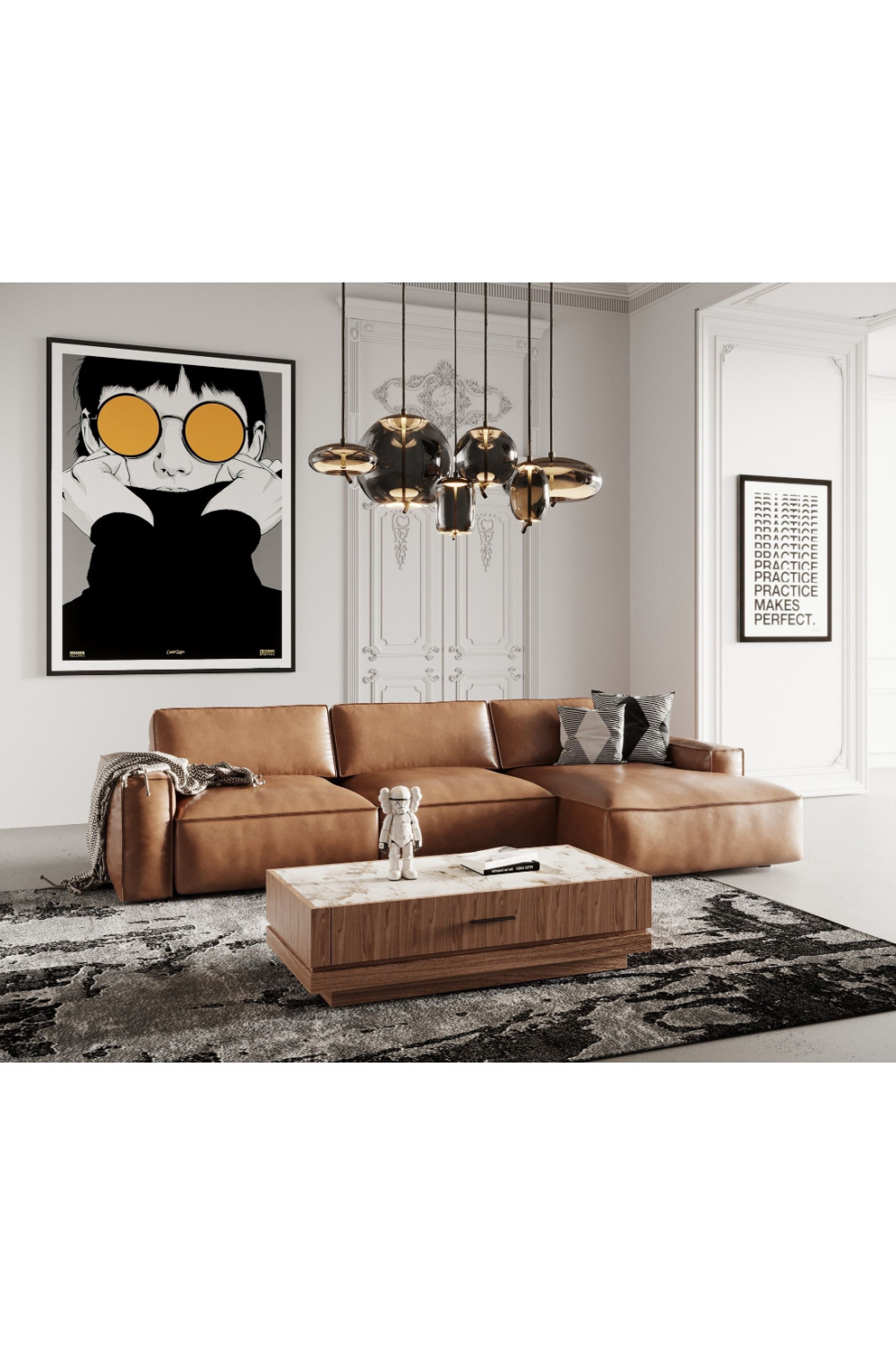 Brown Leather Sectional Sofa | OROA Modern Cambria | Oroa.com