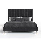 Gray Velvet Bed | OROA Modern Hemlock