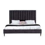 Gray Velvet Bed | OROA Modern Hemlock
