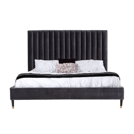 Gray Velvet Bed - OROA Modern Hemlock - view 3