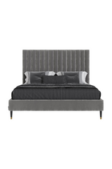 Gray Velvet Channel-Tufted Bed | OROA Modern Hemlock | Oroa.com