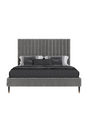 Gray Velvet Channel-Tufted Bed | OROA Modern Hemlock | Oroa.com