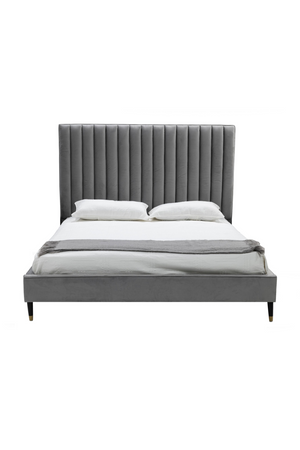 Gray Velvet Channel-Tufted Bed | OROA Modern Hemlock | Oroa.com