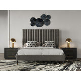 Gray Velvet Channel-Tufted Bed | OROA Modern Hemlock | Oroa.com