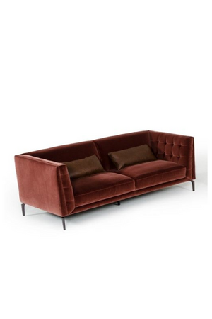 Tufted Red Velvet Loveseat | OROA Modern Ansted | Oroa.com