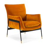 Orange Velvet Accent Chair | OROA Modern Joseph