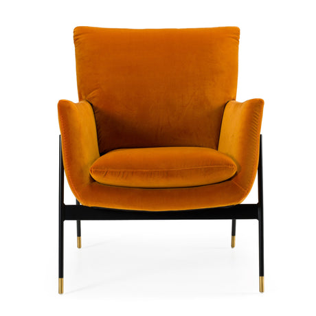 Orange Velvet Accent Chair | OROA Modern Joseph