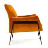 Orange Velvet Accent Chair | OROA Modern Joseph