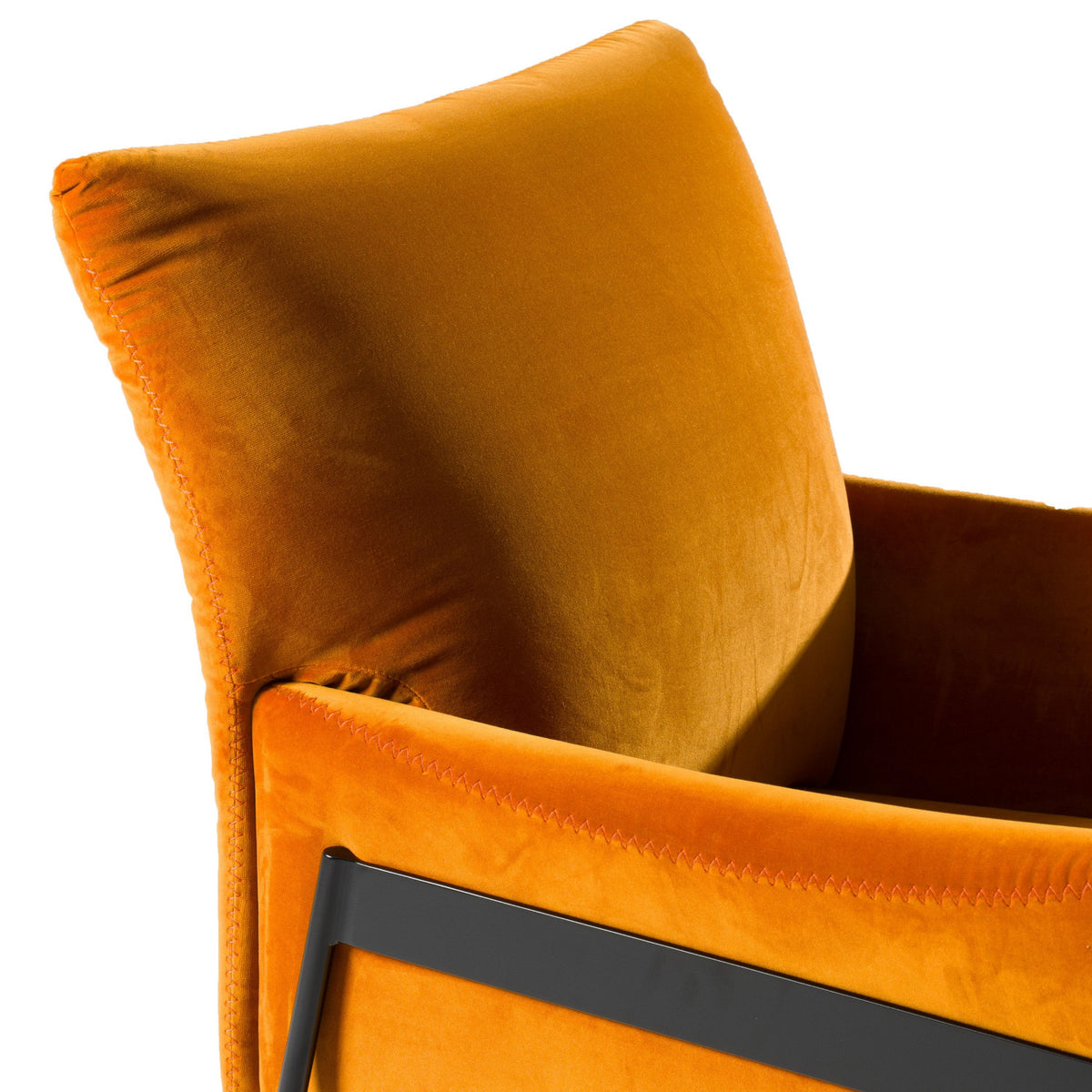 Orange Velvet Accent Chair | OROA Modern Joseph