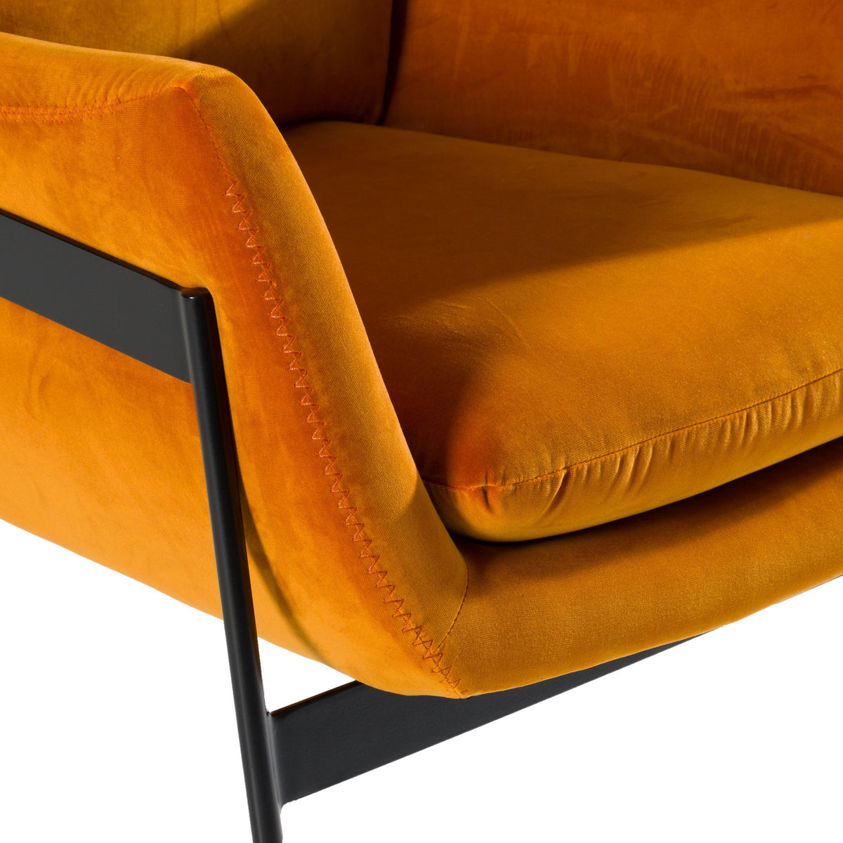 Orange Velvet Accent Chair | OROA Modern Joseph