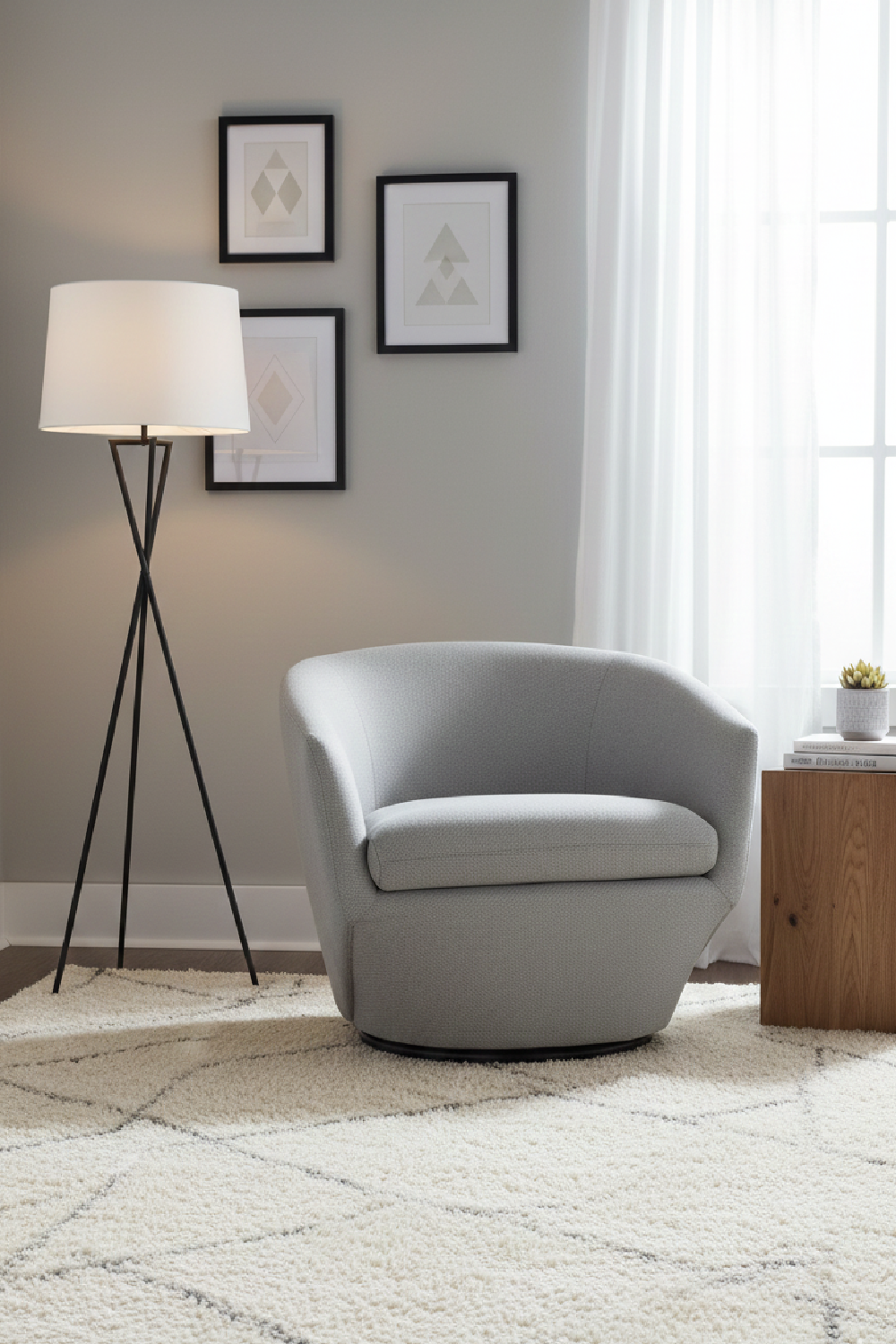 Gray Swivel Accent Chair | OROA Modern Tyson | Oroa.com