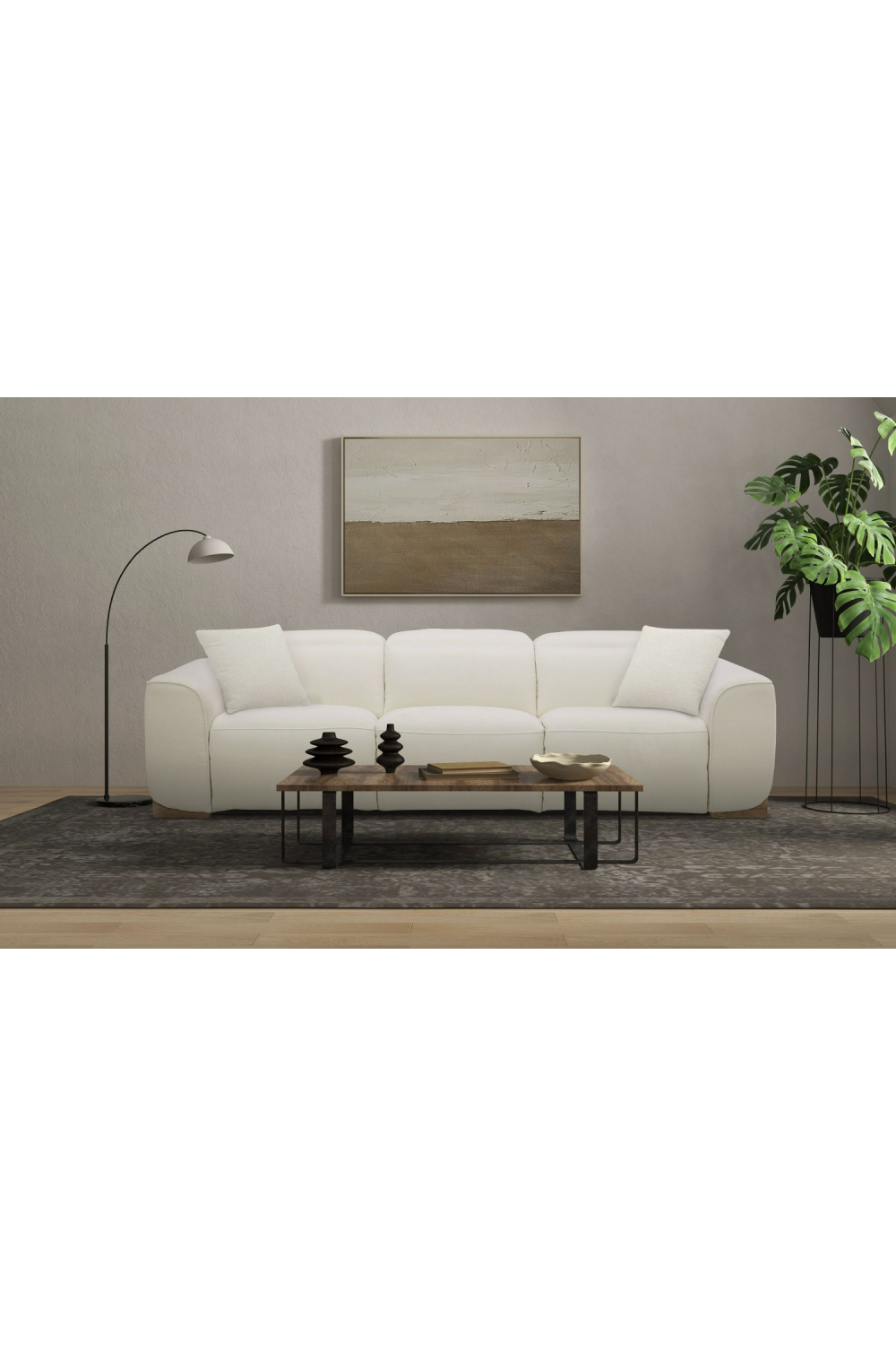 White Fabric Recliner Sofa | OROA Modern Hagerty | Oroa.com