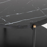 Black Marble 2-Tier Round Coffee Table | OROA Modern Randal