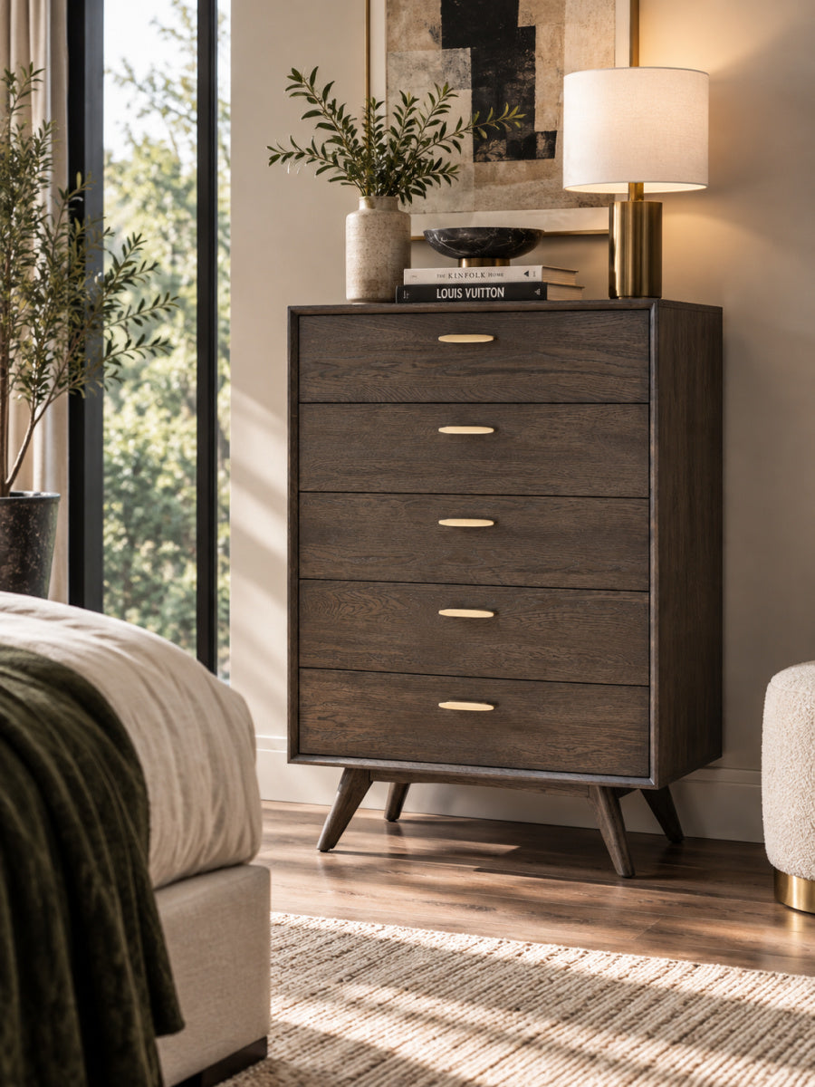 Dark Oak 5-Drawer Chest | OROA Modern Novak