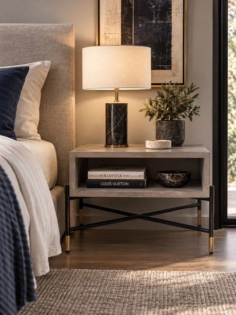 Concrete Open-Shelf Nightstand | OROA Modern Walker