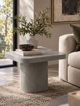 Gray Concrete Square End Table | OROA Modern Flores