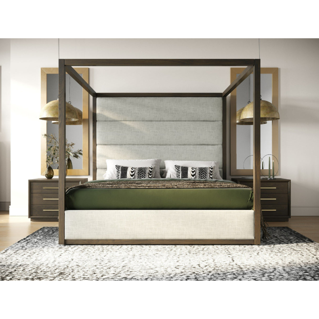 Brown Oak Canopy Bed | OROA Modern Manhattan | Oroa.com