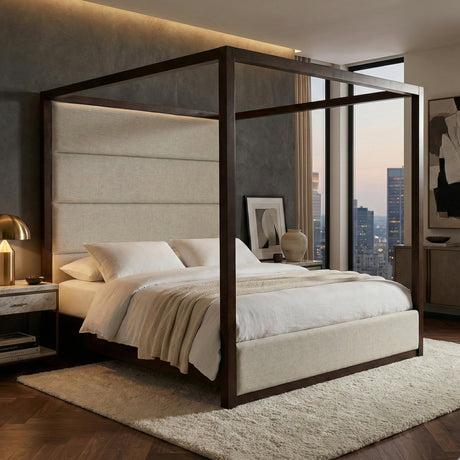 Brown Oak Canopy Bed | OROA Modern Manhattan | Oroa.com