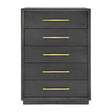 Wash Gray 5-Drawer Chest by OROA Modern Manhattan