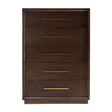 Brown Oak 5-Drawer Chest by OROA Modern Manhattan
