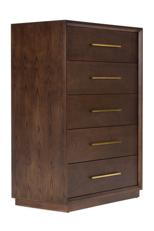 Brown Oak 5-Drawer Chest | OROA Modern Manhattan | Oroa.com