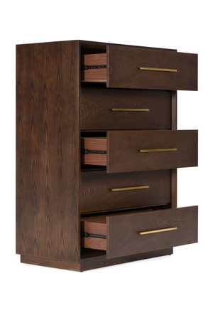 Brown Oak 5-Drawer Chest | OROA Modern Manhattan | Oroa.com