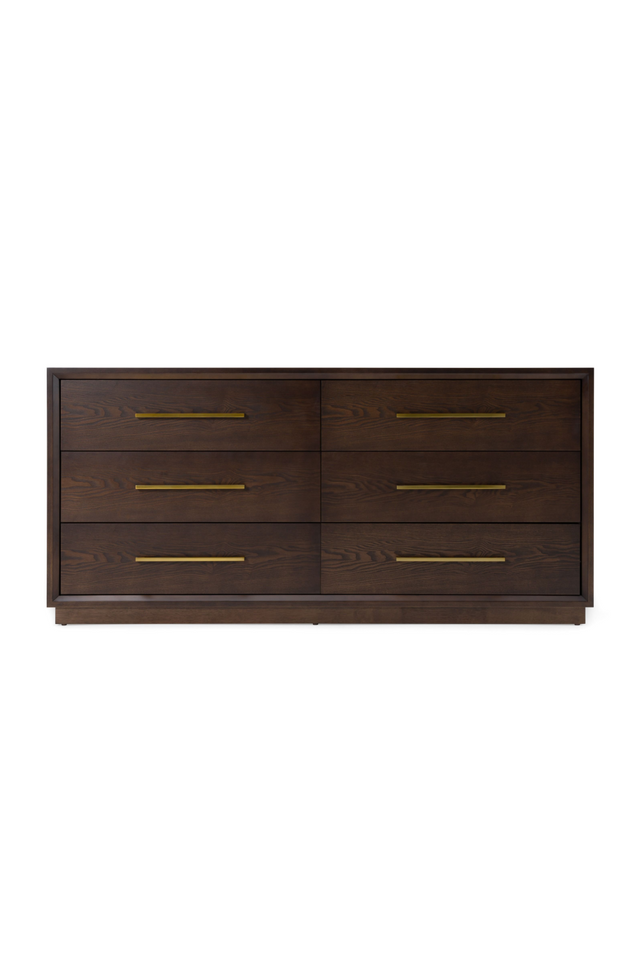 Brown Oak 6-Drawer Dresser | OROA Modern Manhattan | Oroa.com