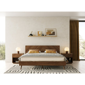 Walnut Veneer Bed | OROA Modern Nova