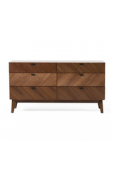 6-Drawer Walnut Veneer Dresser | OROA Modern Kamela | Oroa.com