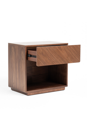 Walnut Veneer 1-Drawer Nightstand | OROA Modern Nova | Oroa.com