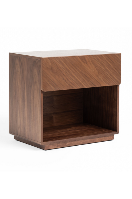 Walnut Veneer 1-Drawer Nightstand | OROA Modern Nova | Oroa.com