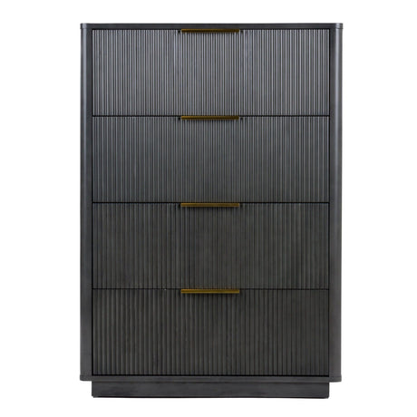 Reeded Wood 4-Drawer Chest | OROA Modern Santa Monica | Oroa.com