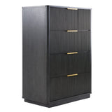 Reeded Wood 4-Drawer Chest | OROA Modern Santa Monica | Oroa.com