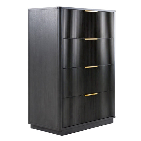 Reeded Wood 4-Drawer Chest | OROA Modern Santa Monica | Oroa.com