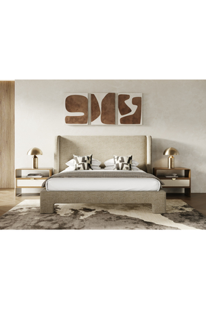 Beige Fabric Bed | OROA Modern Emilio | Oroa.com