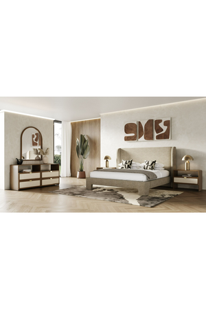 Beige Fabric Bed | OROA Modern Emilio | Oroa.com