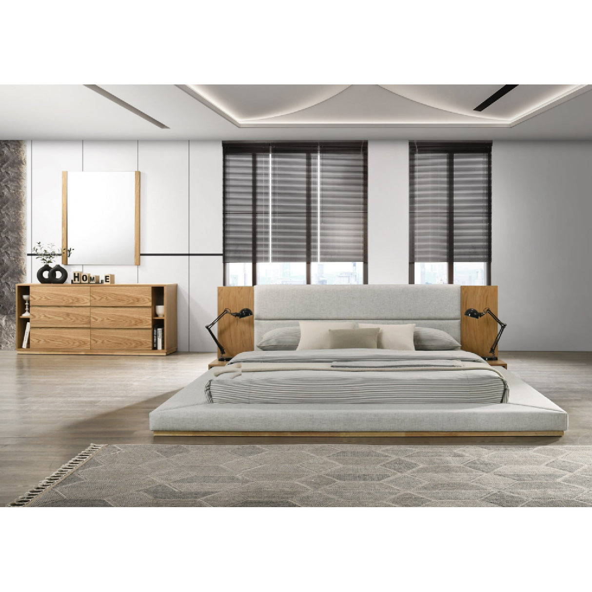Natural Oak Queen Bed | OROA Modern Jagger | Oroa.com