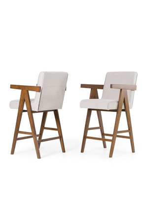 Walnut V-Leg Counter Chairs (2) | OROA Modern Joseline | Oroa.com