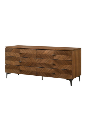 6-Drawer Walnut Dresser | OROA Modern Paula | Oroa.com