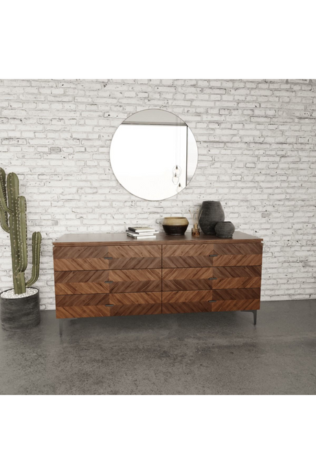 6-Drawer Walnut Dresser | OROA Modern Paula | Oroa.com