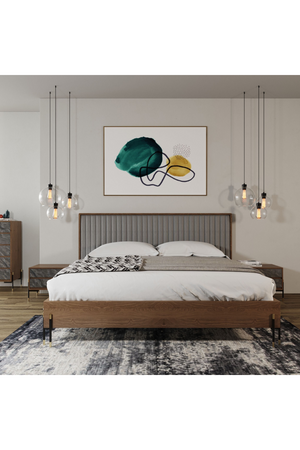 Gray Channeled Headboard Bed | OROA Modern Metcalf | Oroa.com