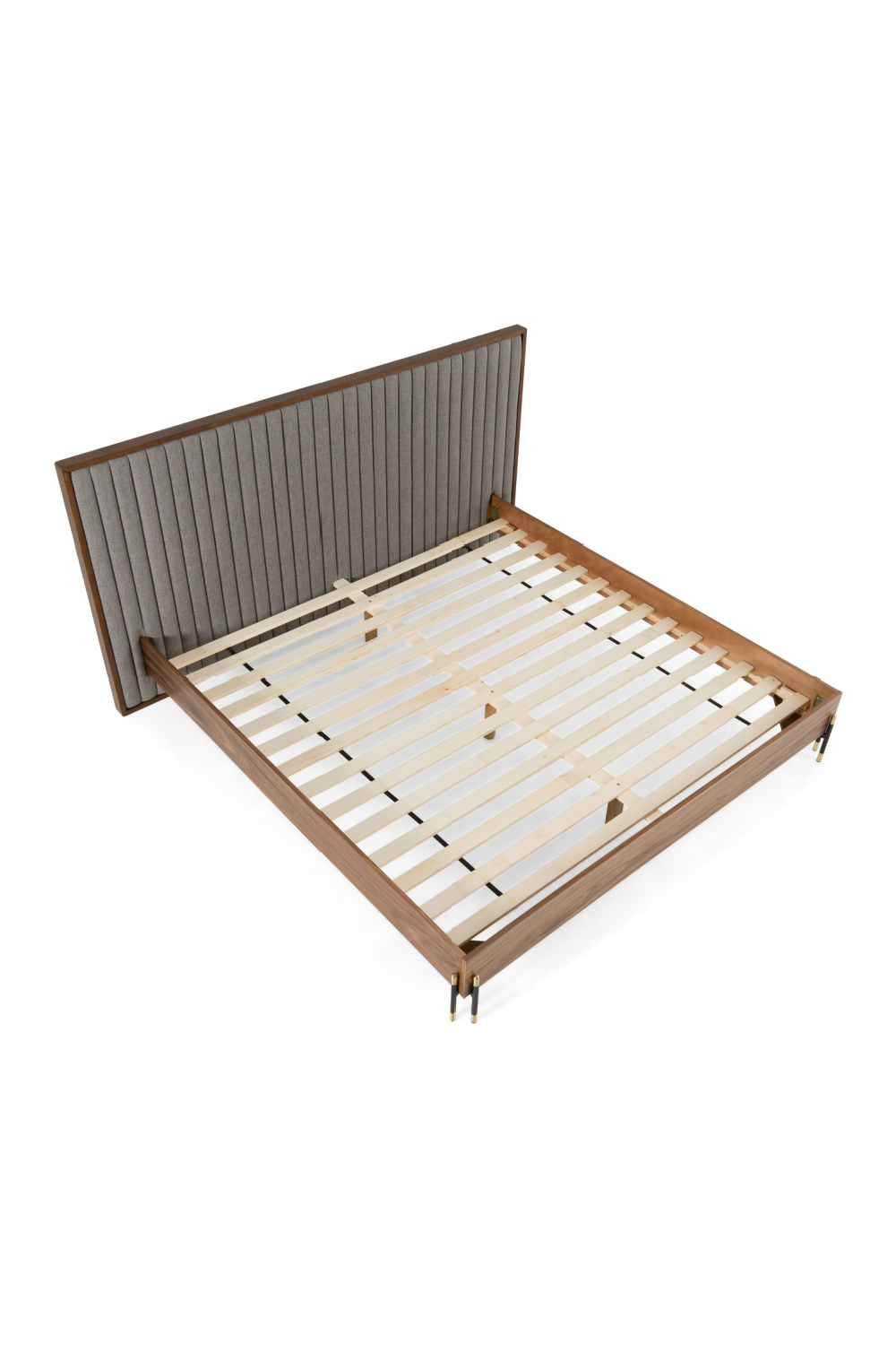 Gray Channeled Headboard Bed | OROA Modern Metcalf | Oroa.com