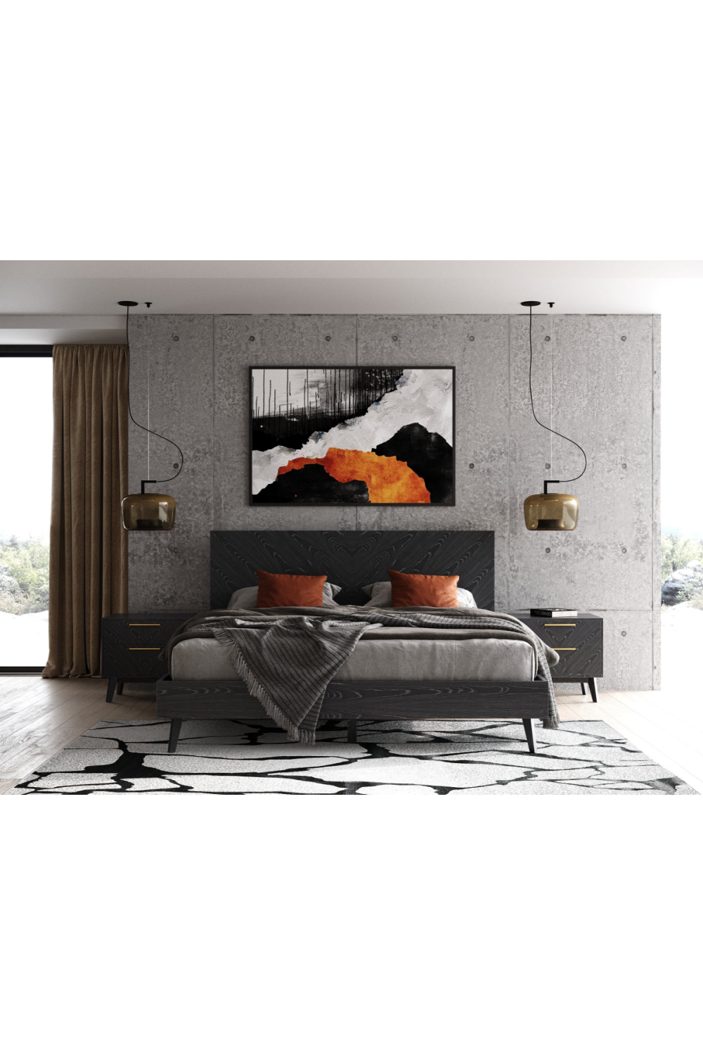 Gray Ash 2-Drawer Nightstand | OROA Modern Diana | Oroa.com