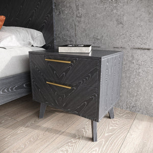   Gray Ash 2-Drawer Nightstand | Oroa.com