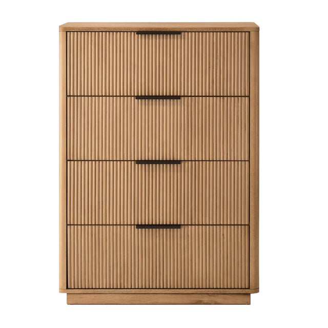 Reeded Wood 4-Drawer Chest | OROA Modern Santa Monica | Oroa.com