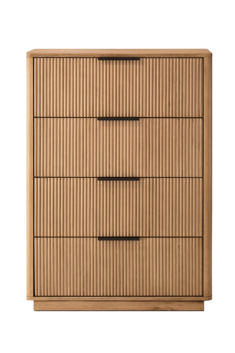 Reeded Wood 4-Drawer Chest | OROA Modern Santa Monica | Oroa.com
