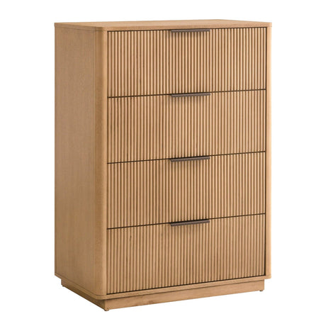 Reeded Wood 4-Drawer Chest | OROA Modern Santa Monica | Oroa.com
